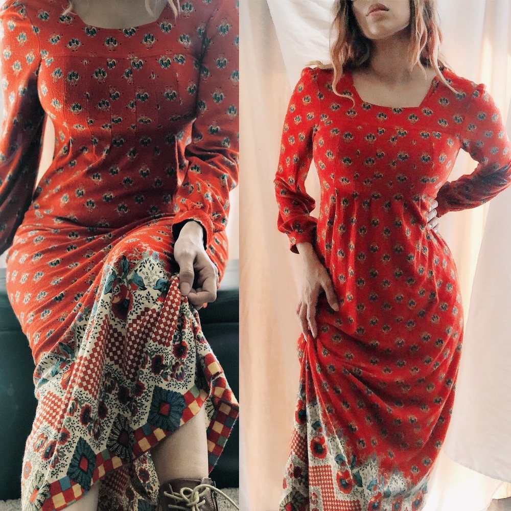 SOLD ✔️Joseph Magnin Vintage 1970s prairie dress